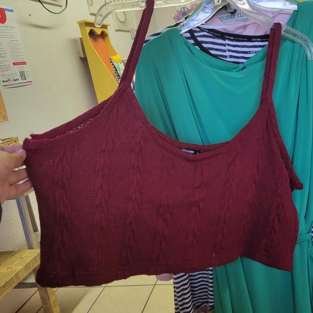 Plus Cable Knit Crop Top - 5XL, XXXXXL, Size 22, Size 24, Size 26, Size 28